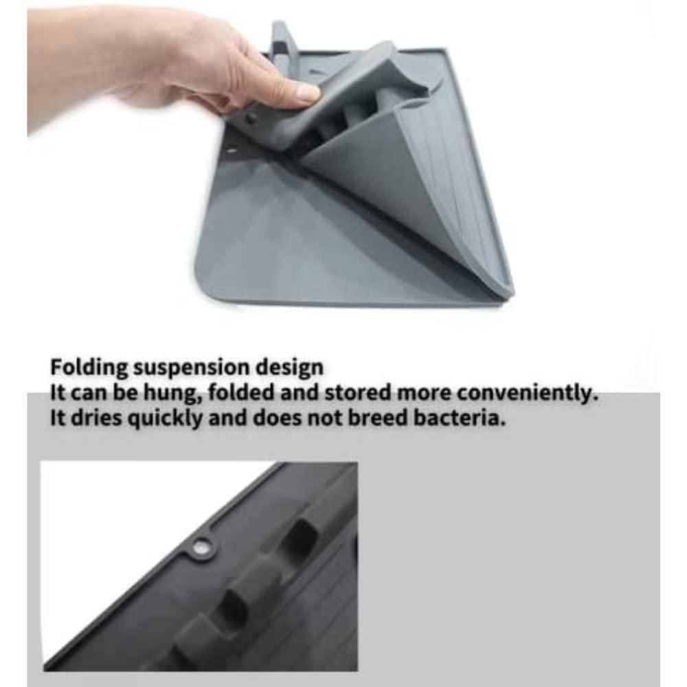 Silicon Dish Drying Mat with Hanger for Kitchen Non-Slip Water Draining